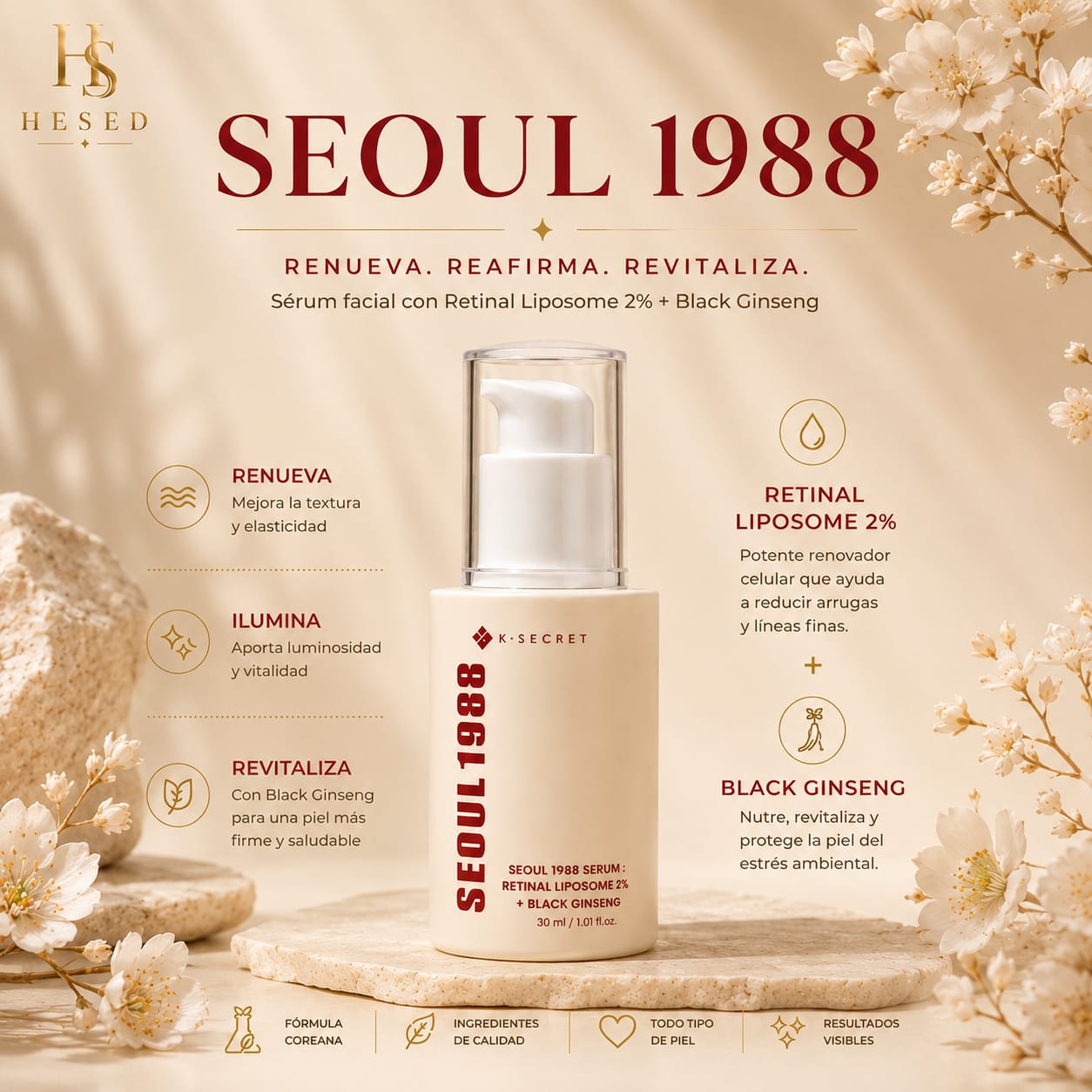 SEOUL 1988 SERUM RETINAL LIPOSOME 2% + BLACK GINSENG